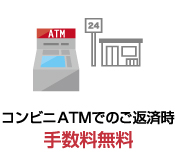 コンビニATMでのご返済時手数料無料